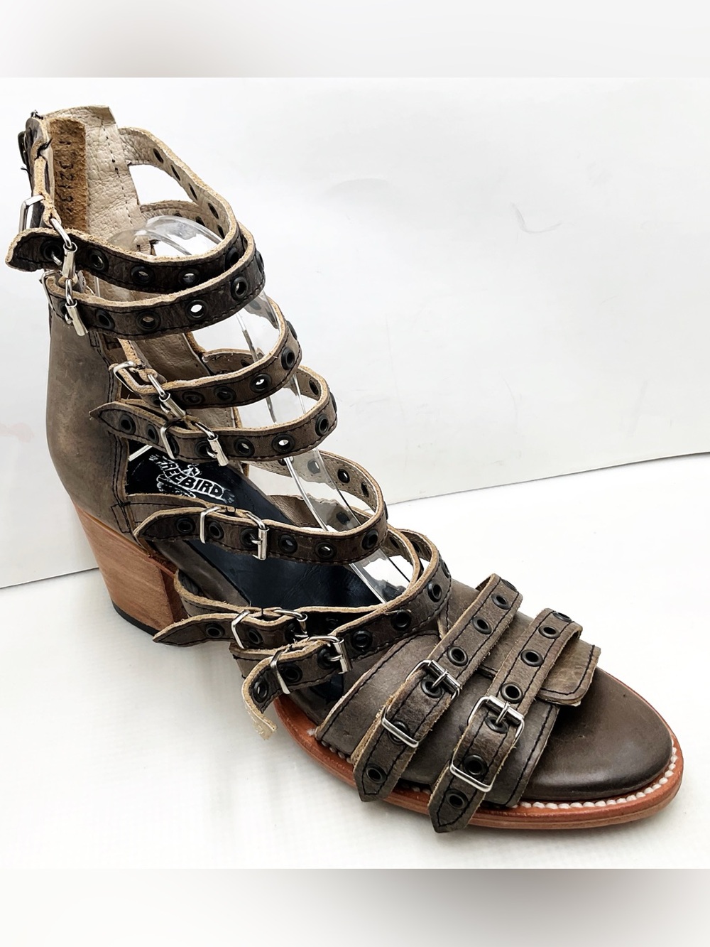 🆕{FreeBird} Cassandra Leather Lace-Up Heeled Sandals